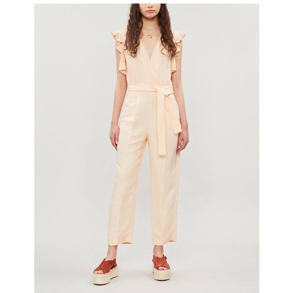 MAJE Piruize Ruffled Shoulder Jumpsuit Mandarine - Picture 3 of 3